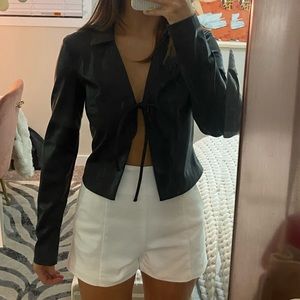 Black leather top